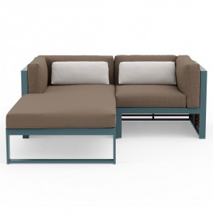 Sofá modular 6 DNA Teca para terraza de Gandia Blasco. Sofá de diseño.