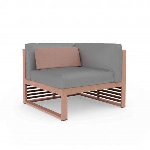 Sofá modular 6 DNA Teca para terraza de Gandia Blasco. Sofá de diseño.
