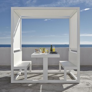 Merendero de Gandía Blasco. Pérgola de diseño para exterior de aluminio.