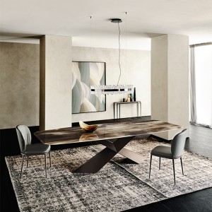 Mesa Tyron CrystalArt de Cattelan Italia. Mesa de cristal para comedor.