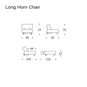 Sillón cama de diseño Long Horn Excess Lounger para salón de Innovaction Living.