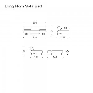 Sofá cama matrimonio Long Horn Deluxe Excess Lounger de Innovaction Living.