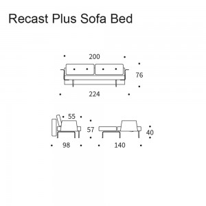 Sofá cama matrimonio con brazos Recast Plus de Innovation Living de diseño para salón.