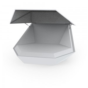Cama Daybed Faz Parasol con Iluminación Led Tela Náutica y Ruedas