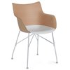 Silla Q/wood de Madera 3D curvada en estructura cromada o acero 4 patas.