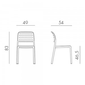 Silla Costa bistrot Nardi. Diseño italiano de muebles para exteriores.