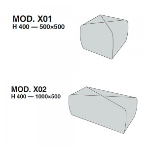Pouf Crossed de B-Line. Muebles y complementos de exterior e interior.