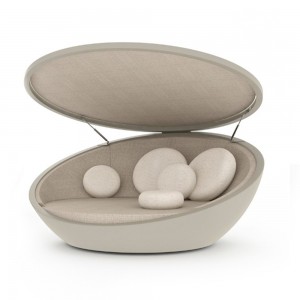 Cama Daybed Ulm Giratoria con Parasol y Luz Led en el Interior | Vondom