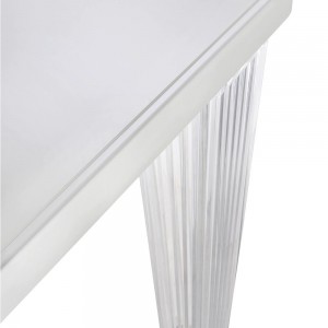 Mesa rectangular TopTop de Kartell con sobre de cristal ideal para salón.