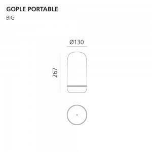 Lámpara sobremesa Gople Portable Artemide. Diseño moderno y sofisticado.