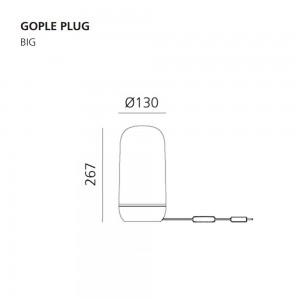 Lámpara sobremesa Gople Portable de Artemide. Diseño moderno y sofisticado.