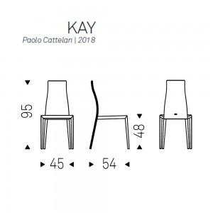 Silla Kay de Cattelan Italia. Silla de comedor tapizada. Sillas modernas.