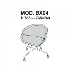 Butaca con ruedas Bix de B-Line. Muebles modernos exterior e interior.