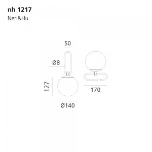 NH 1217 de Artemide. Lámpara de diseño con anillo para suspensión.