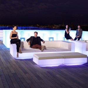 Sofá Modulo Brazo Chaise Longue Vela con Tacos Antideslizantes