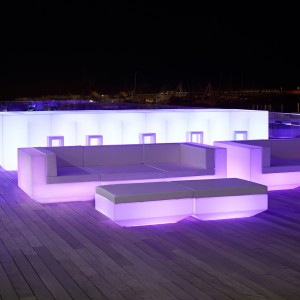 Puff/Chaise Longue Vela con Luz Led y Tratamiento Antibacteriano