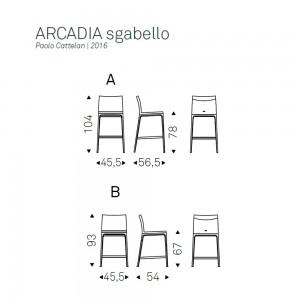 Taburete Arcadia de Cattelan. Taburete de diseño. Taburetes modernos. 