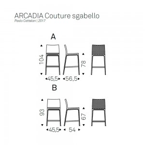 Taburete Arcadia Couture de Cattelan Italia. Taburetes de diseño moderno.