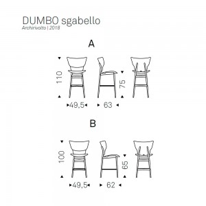 Taburete Dumbo de Cattelan Italia. Taburetes modernos de diseño italiano. 