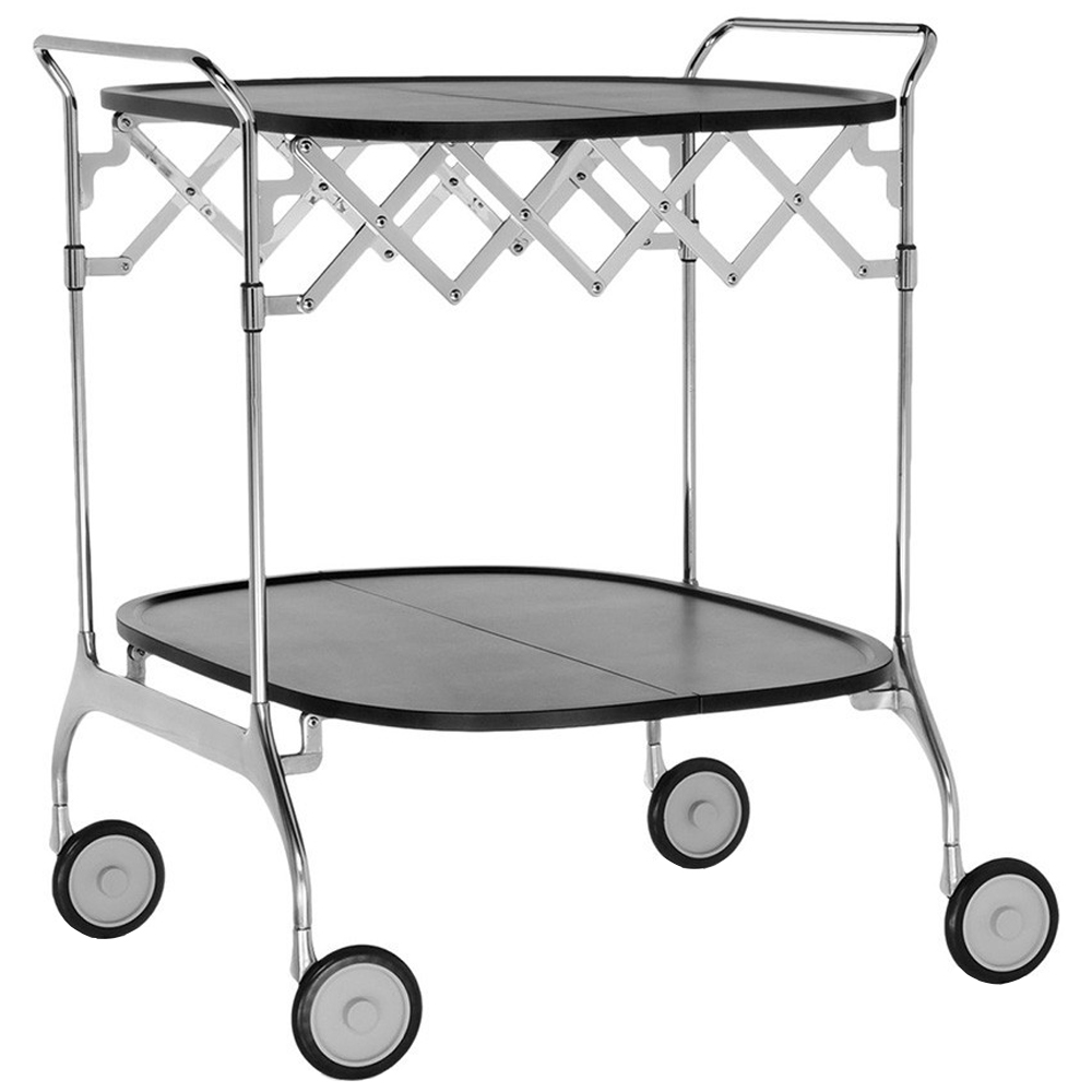 Carrito Gastone Kartell de acero cromado y nylon en variedad de colores.
