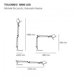 Lámpara sobremesa Tolomeo Mini LED Artemide. Tienda online lamparas modernas.