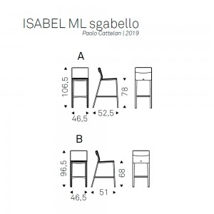 Taburete Isabel ML de Cattelan Italia. Tabureres modernos de diseño italiano.