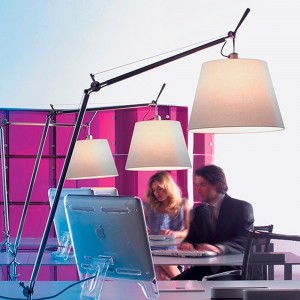Tolomeo Mega table - aluminio/difusor pergamino