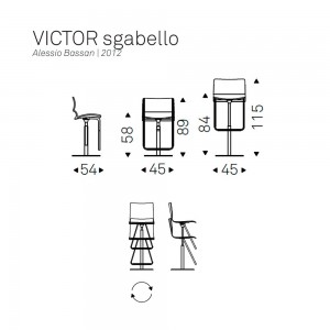 Taburete Victor de Cattelan Italia.  Taburetes giratorios. Taburetes de diseño.