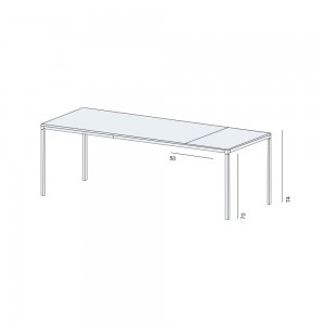 Mesa de salón Helsinki 30 rectangular cristal de Desalto. Diseño original.