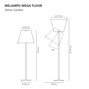 Lámpara pie Melampo mega Artemide