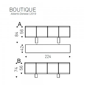 Aparador de diseño Boutique de Cattelan Italia. Aparador con luz LED.