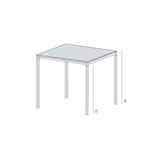 Mesa de salón Helsinki 30 cuadrada Cerámica de Desalto. Mesas comedor.
