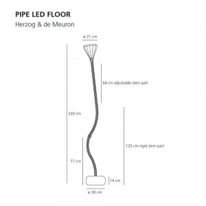 Pipe Led Floor de Artemide. Tienda online lámparas modernas elegantes.