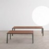 Mesa Skin en madera fija Desalto. Mesa de diseño italiano ideal para interiores.