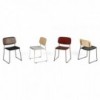 Silla con asiento tapizado Soft Edge 50 de roble con estructura de acero de gran diseño moderno para espacios interiores