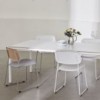 Silla con asiento tapizado Soft Edge 50 de roble con estructura de acero de gran diseño moderno para espacios interiores