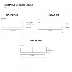 Lámpara Suspensión Alphabet of Light linear Artemide