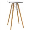 Mesa cuadrada alta Faz Wood para bar y taburetes Vondom
