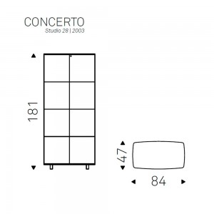 Vitrina Concerto de Cattelan Italia. Muebles modernos italianos. Vitrina moderna.
