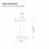 Luz Febe suspendida de Artemide. Lámpara de suspensión circular.