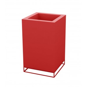 Macetero Cubo Alto Vela con Doble Pared y Sistema de Autorriego