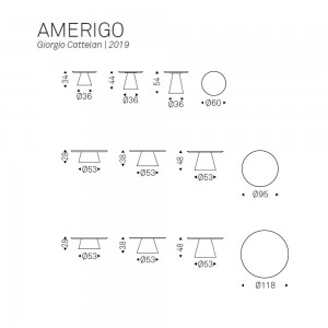 Mesa auxiliar Amerigo de Cattelan Italia. Mesa auxiliar con diseño moderno y elegante.