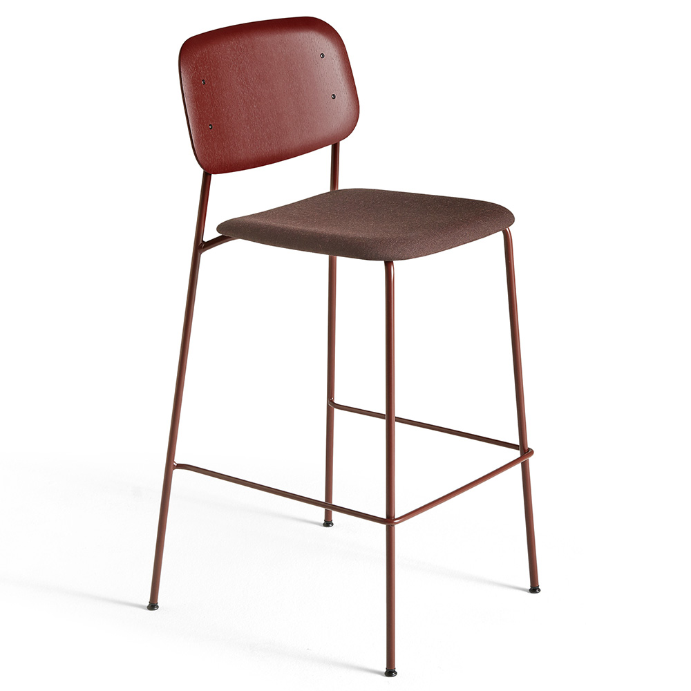 Taburete Soft Edge 90 tapizado para espacios interiores. Diseño de Hay.
