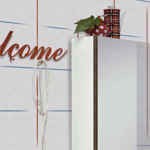 Zapatero Welcome de Birex. Zapatero diseño suspensión con puerta de espejo.