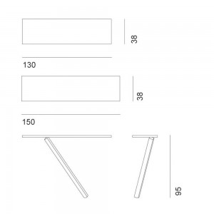 Mesa Consola Element Desalto. Mesa auxiliar para pared. Mesas de diseño.