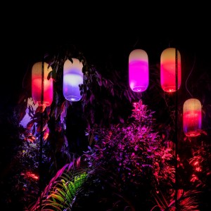 Lámpara de suspensión de diseño Gople RWB de Artemide. Iluminación moderna.