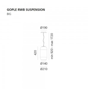 Lámpara de suspensión de diseño Gople RWB de Artemide. Iluminación moderna.