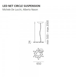 Led net circle suspension de Artemide. Tienda online de lámparas modernas.