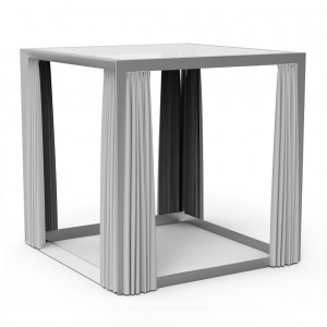 Pérgola Vela cuadrada con cortinas para camas Daybed