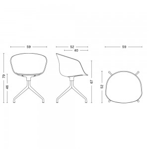 Silla de aluminio y polipropileno tapizada de Hay ideal para las oficinas